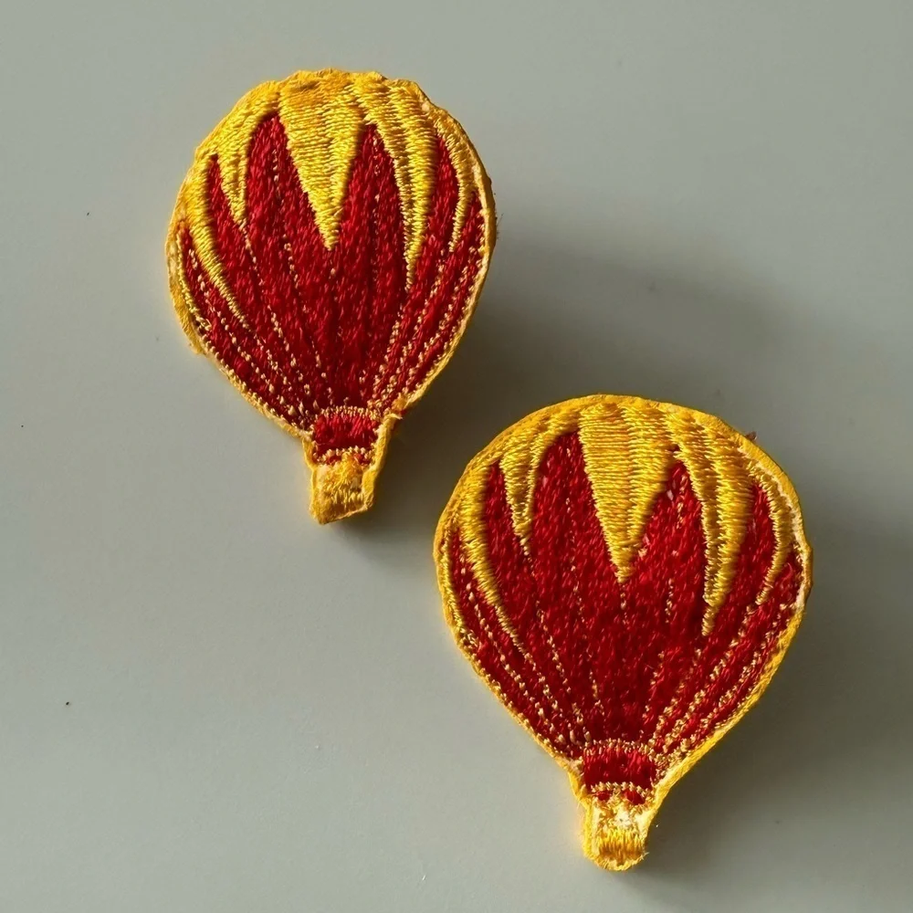 Vintage Hot Air Balloon Appliqué Earrings